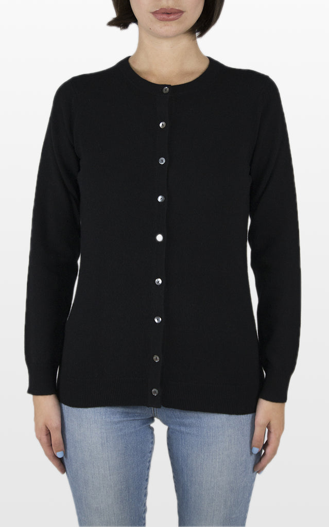 Strickjacke mit Rundhalsausschnitt
