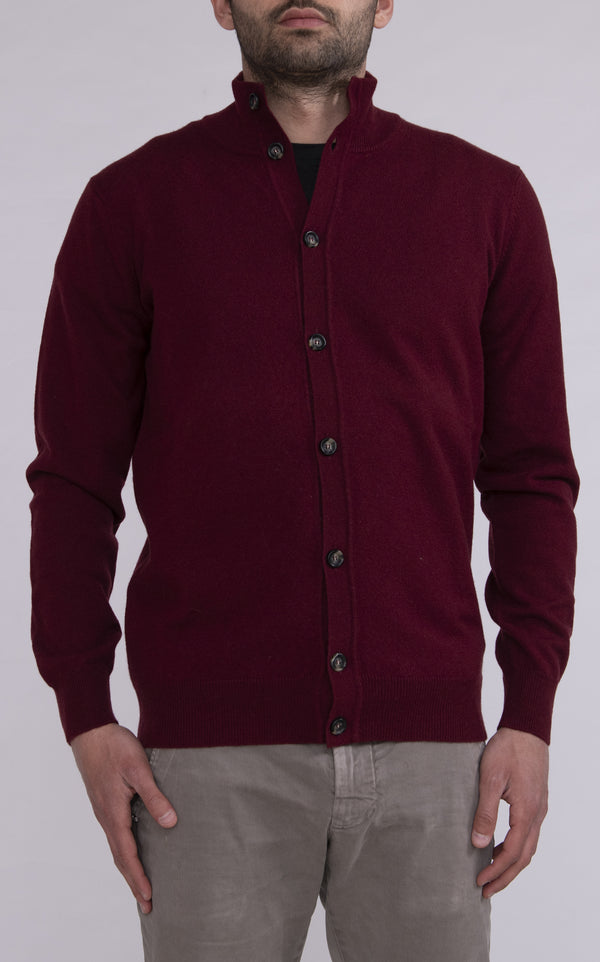 Men's buttoned cardigan in pure cashmere