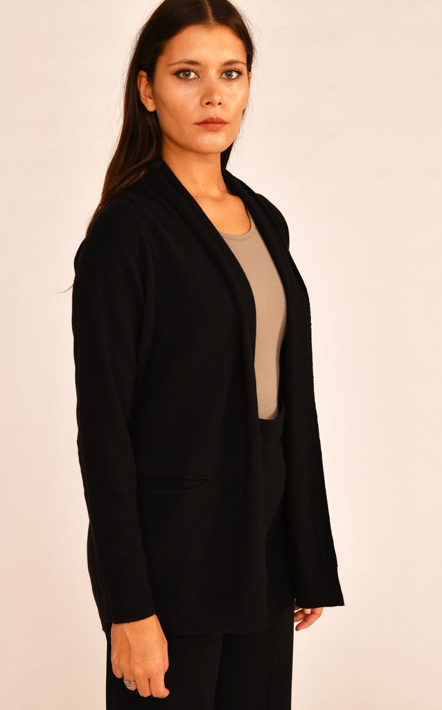 Offene Strickjacke aus reinem Kaschmir